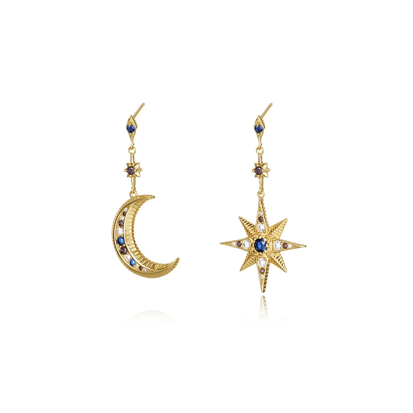 CELESTE MOON & STAR STUDS